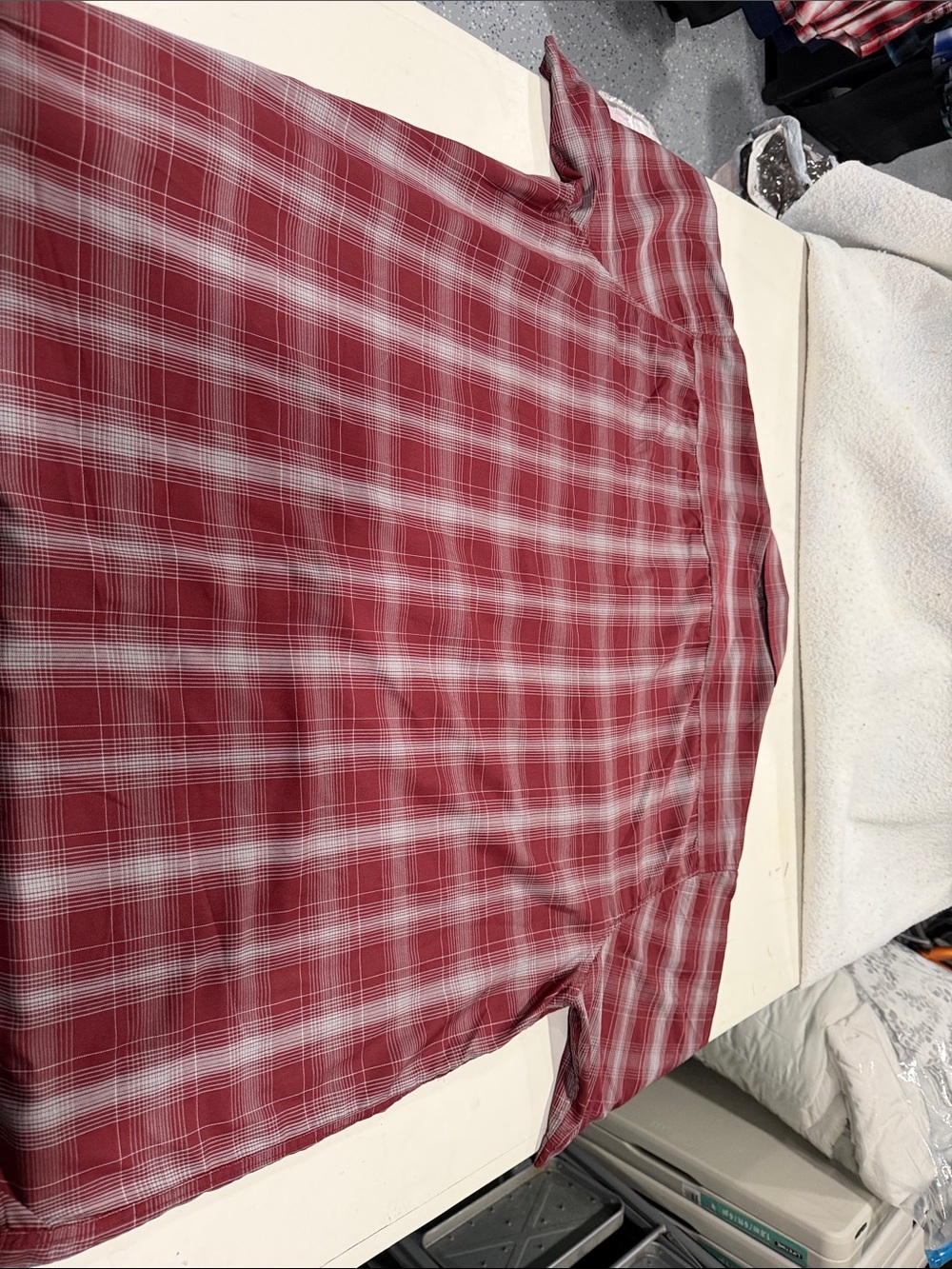 DIXXON Red and White Plaid Short-Sleeve Button-Down Shirt - Picture 4 of 6